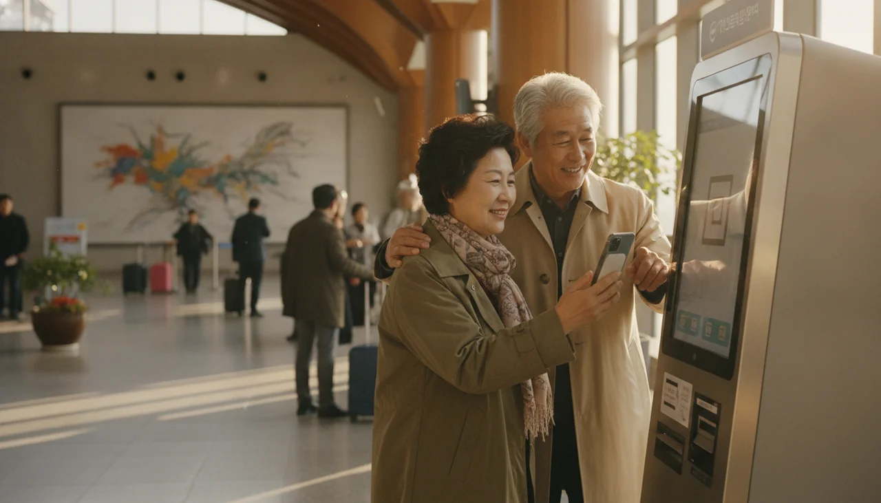 기차역 무인 발권기