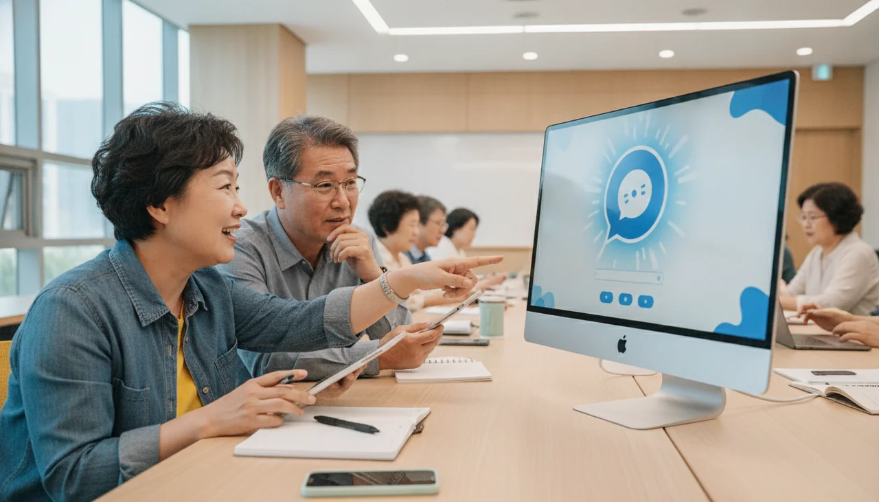 컴퓨터 모니터에 챗GPT 화면